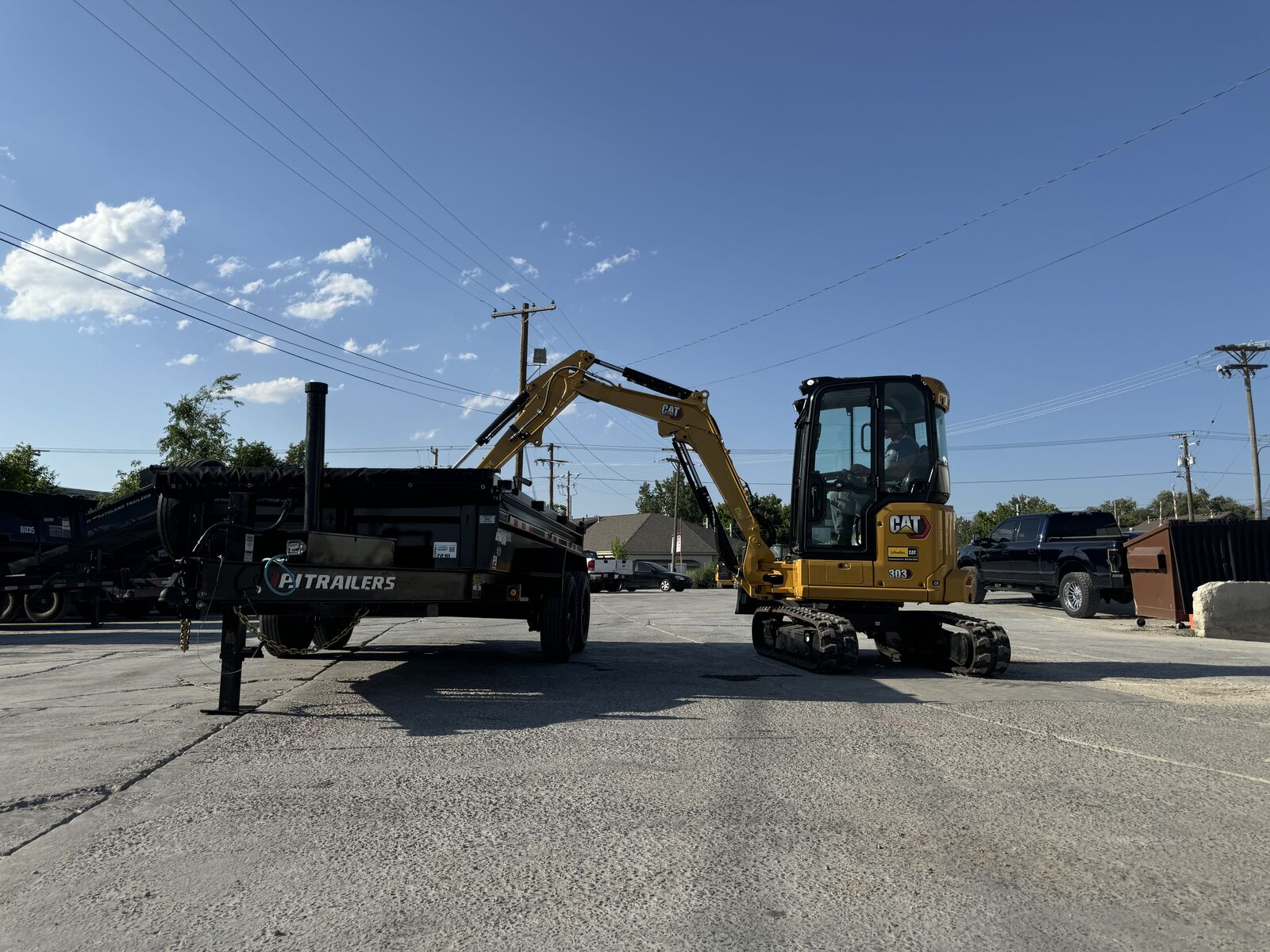 Cat 303 / 302.7 Mini Excavator + Dump Trailer Combo Rental - Combo rates and half day available- see description