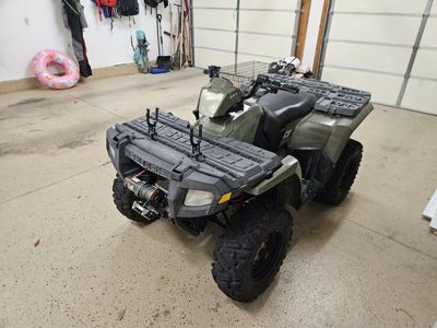 Polaris Sportsman 500 HO ATV - Olive Green, Winch, All-Terrain Tires, Work/Utility Quad