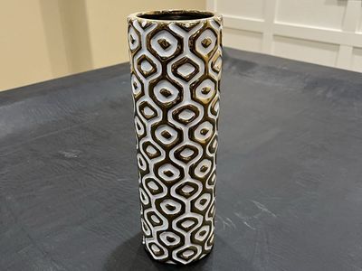 Decorative White & GoldPattern Ceramic Vase Home Decor