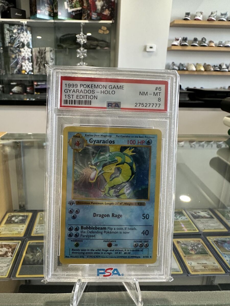 Pokemon 1999 Gyarados holo 1st edition PSA 8