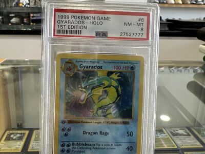 Pokemon 1999 Gyarados holo 1st edition PSA 8