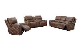 Dominick 3-piece Leather Power Reclining Set with Power Headrests, Carmel 1467586 #99527
