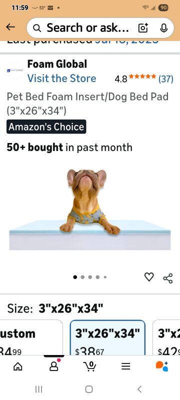 New in Package! Replacement Dog Foam Bed Insert