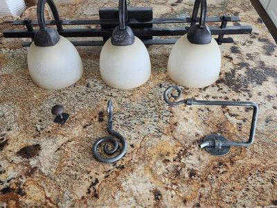30 inch sink top with lights, hand towl holder and toilet paper holder