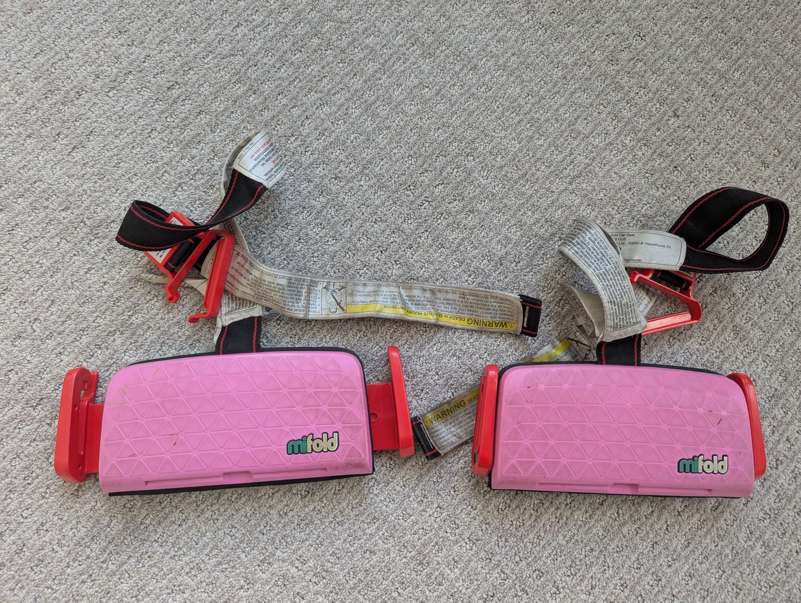 (2) Mifold Booster Seats in pink