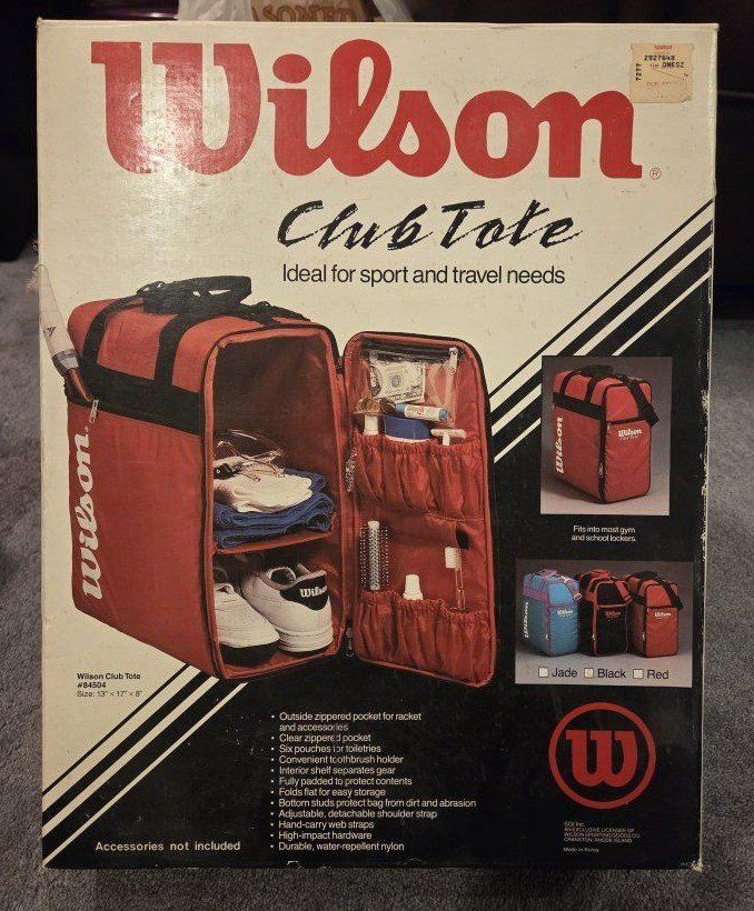 *Brand New* Wilson Black Club Tote Bag 13"x16" Golf/Tennis Equipment Carryall