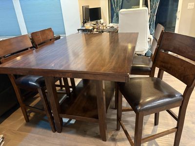 5 piece high chair dining table set