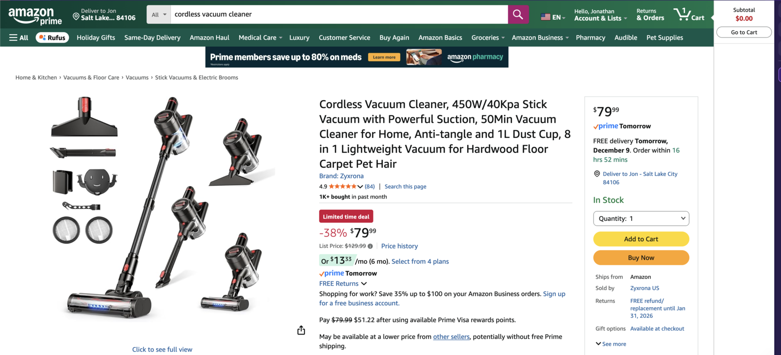 50% off amazon - reviewed product - Cordless Vaccuum Cleaner