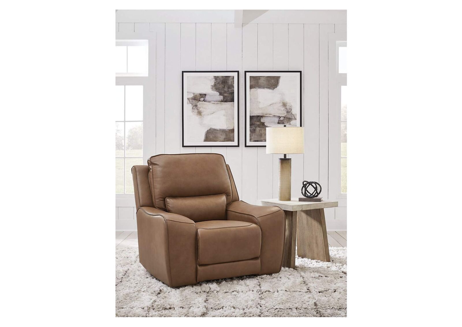 DeepWakes Leather Power Recliner Chair - Living Room Furniture - Action Home Furniture