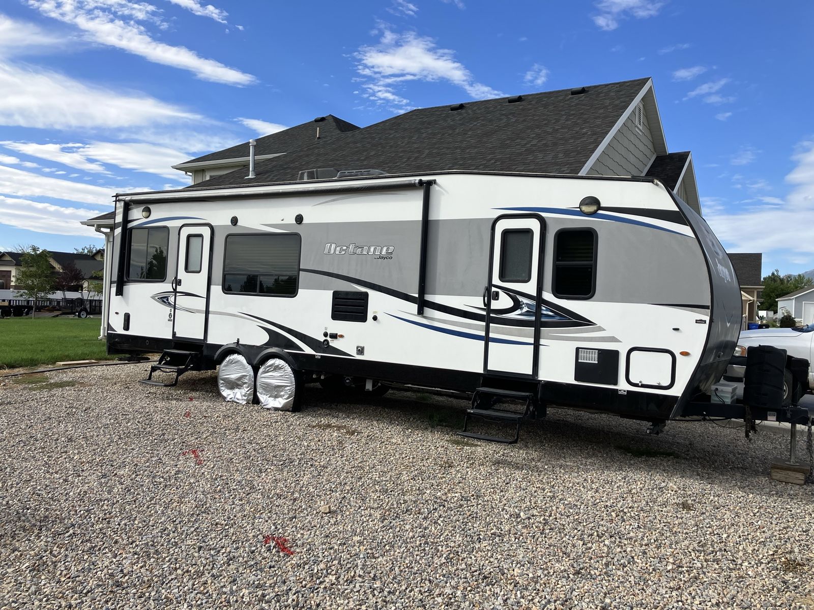 Octane T30F Toy Hauler Travel Trailer - 35' 4" Length, Sleeps 7-8k
