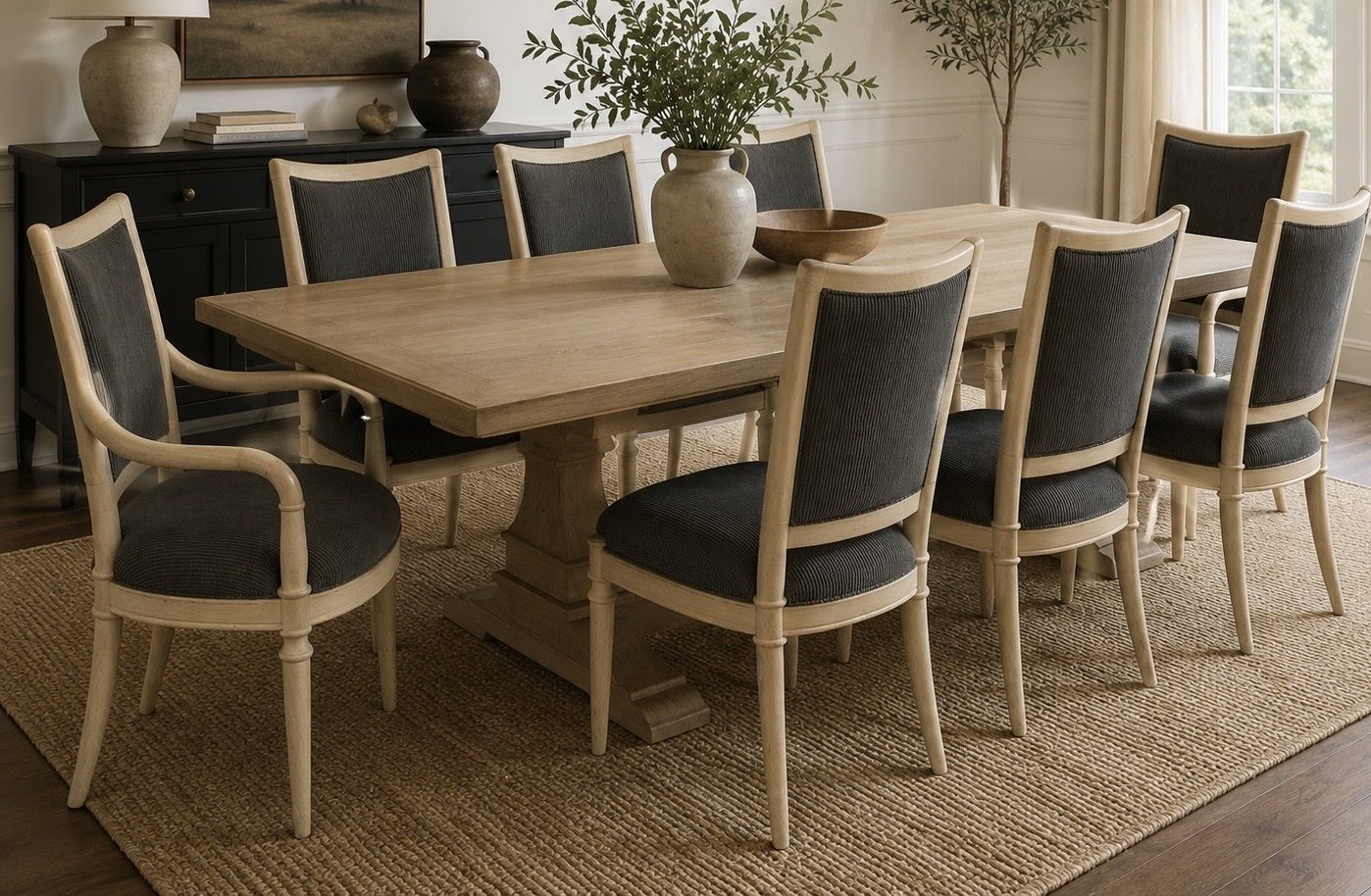 Set Of 8 Vintage High End Henredon Dining Chairs-Designer Maharam Upholstery