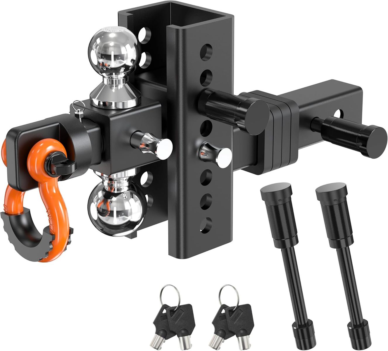Brand New in Box, Adjustable Trailer Hitch for 2 inch Receiver, 2'', 2-5/16'' Heavy Duty Tow Hitches, 12,000 lbs GTW