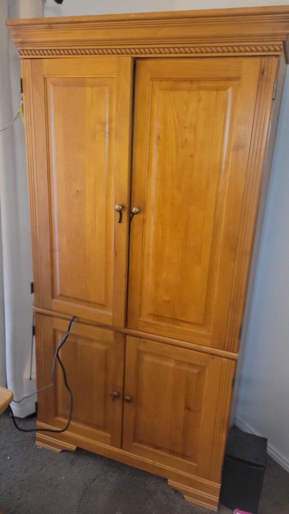 Wooden TV Armoire Entertainment Center