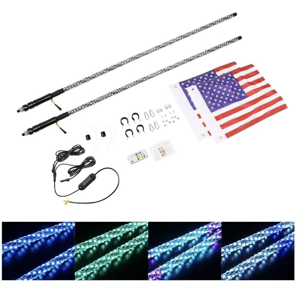 YCHOW-TECH UTV LED Whip Lights with Spring Base