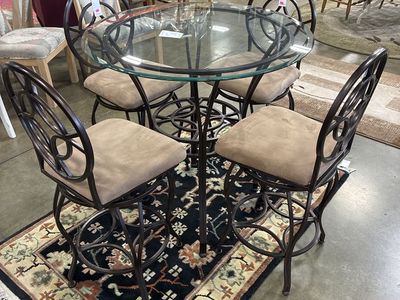 Counter Hight Glass Table