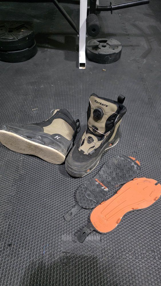 Korkers Whitehorse Wading Boots - OmniTrax Interchangeable Sole System - Men's Black/Khaki
