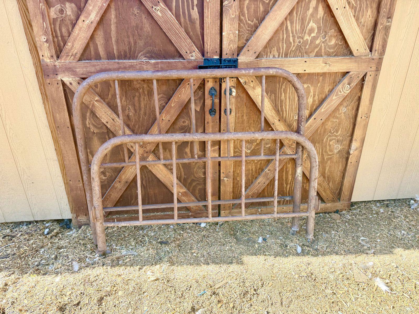 Antique bed head board and foot board.
