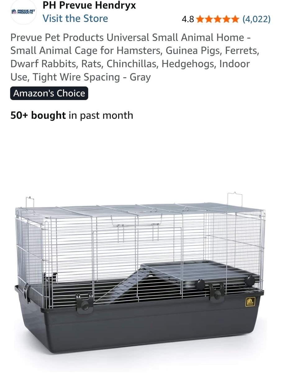 Prevue Pet Products Universal Small Animal Home - Black, 32.5" L x 19" W x 17.5" H