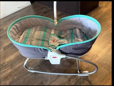 Tiny Love 3-in-1 Rocker Napper Infant Seat - Turquoise Gray Striped