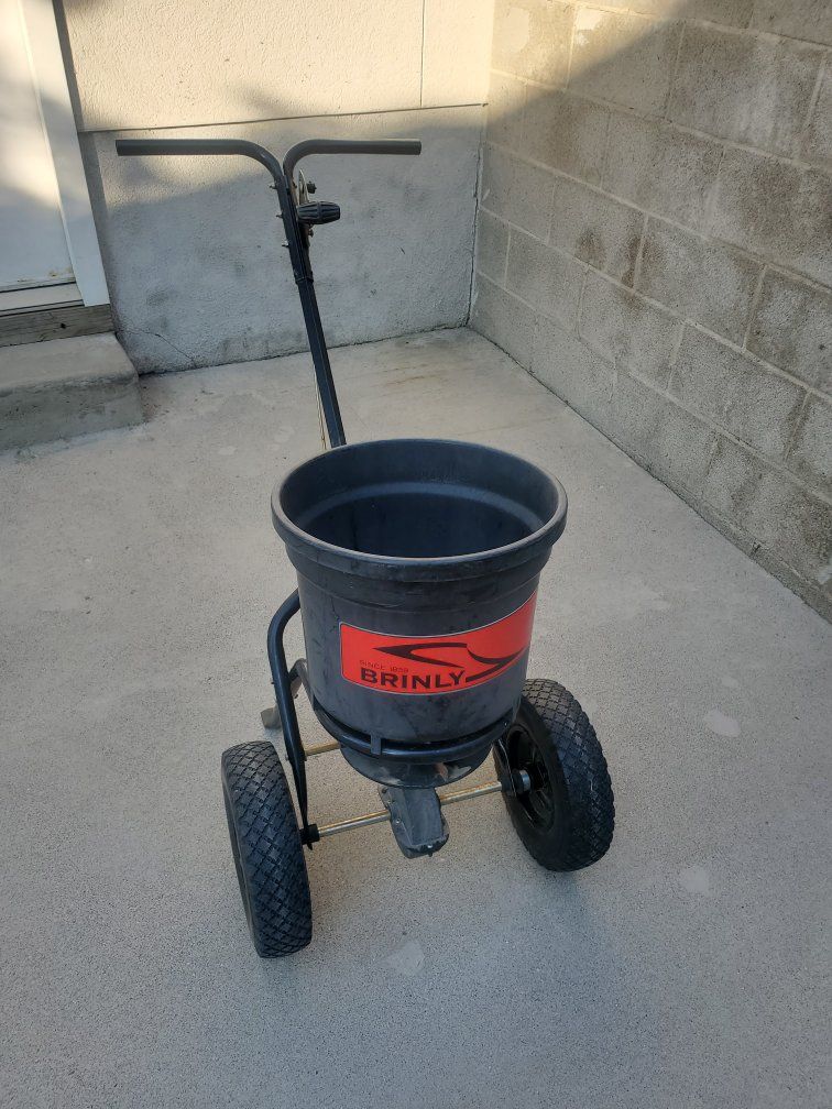 Brinly Broadcast Spreader - Push Lawn Spreader for Fertilizer and Seed