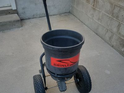 Brinly Broadcast Spreader - Push Lawn Spreader for Fertilizer and Seed
