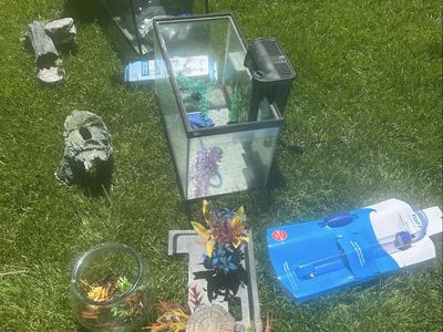 20 and a 10 gallon tanks with accessories.