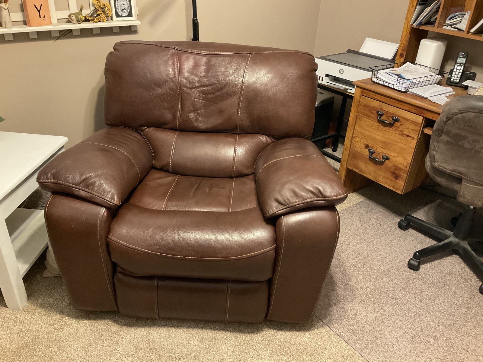 Leather recliner