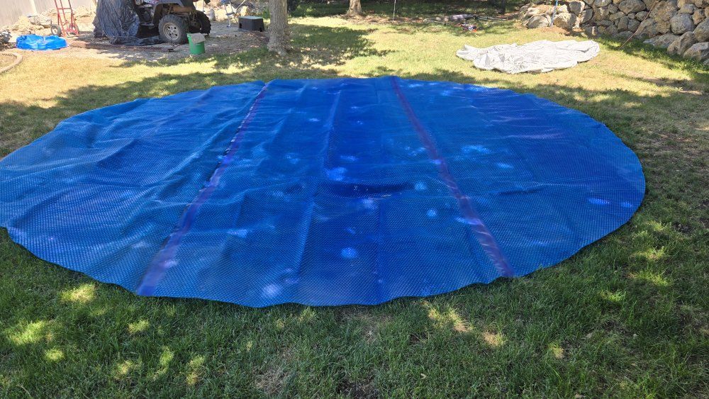 Round Blue Solar Pool Cover - Extends Swimming Season, Reduces Evaporation