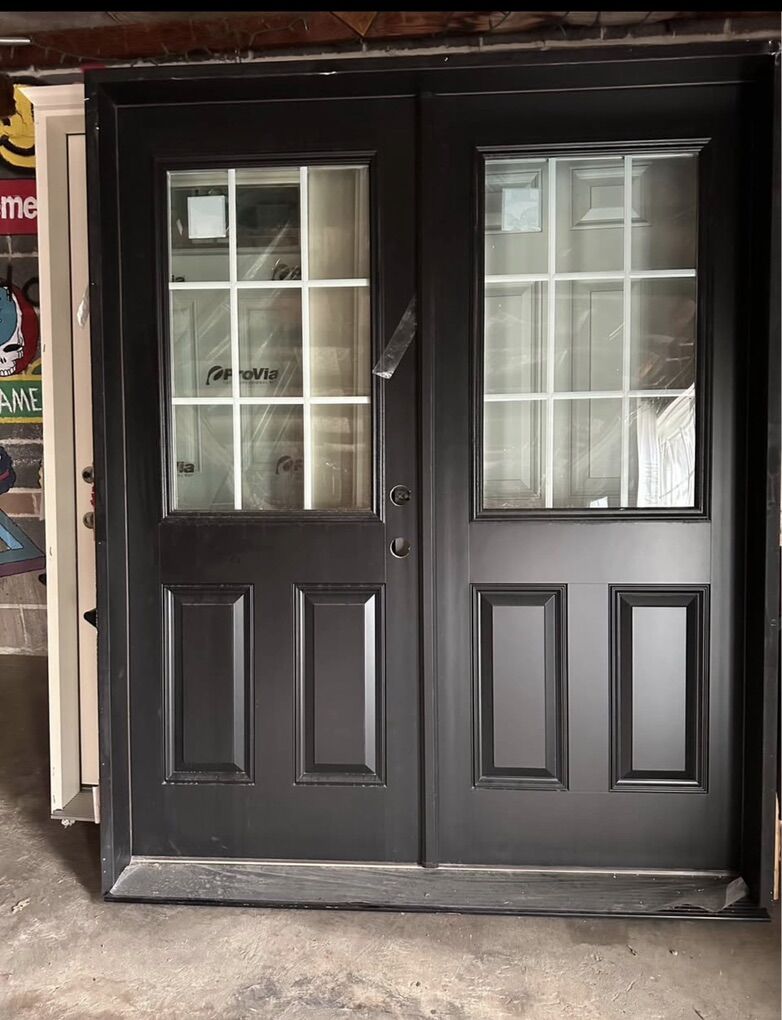 Brand New Exterior Black Finish French Doors