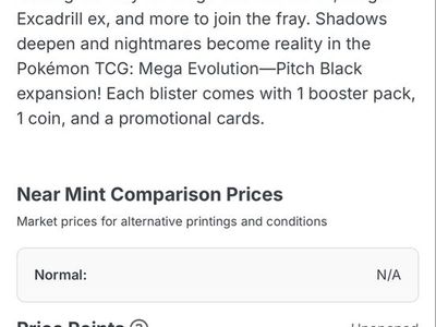 Pokémon TCG: Mega Evolution—Pitch Black Expansion Blister Pack with 1 Booster Pack, 1 Coin, 1 Promo Card