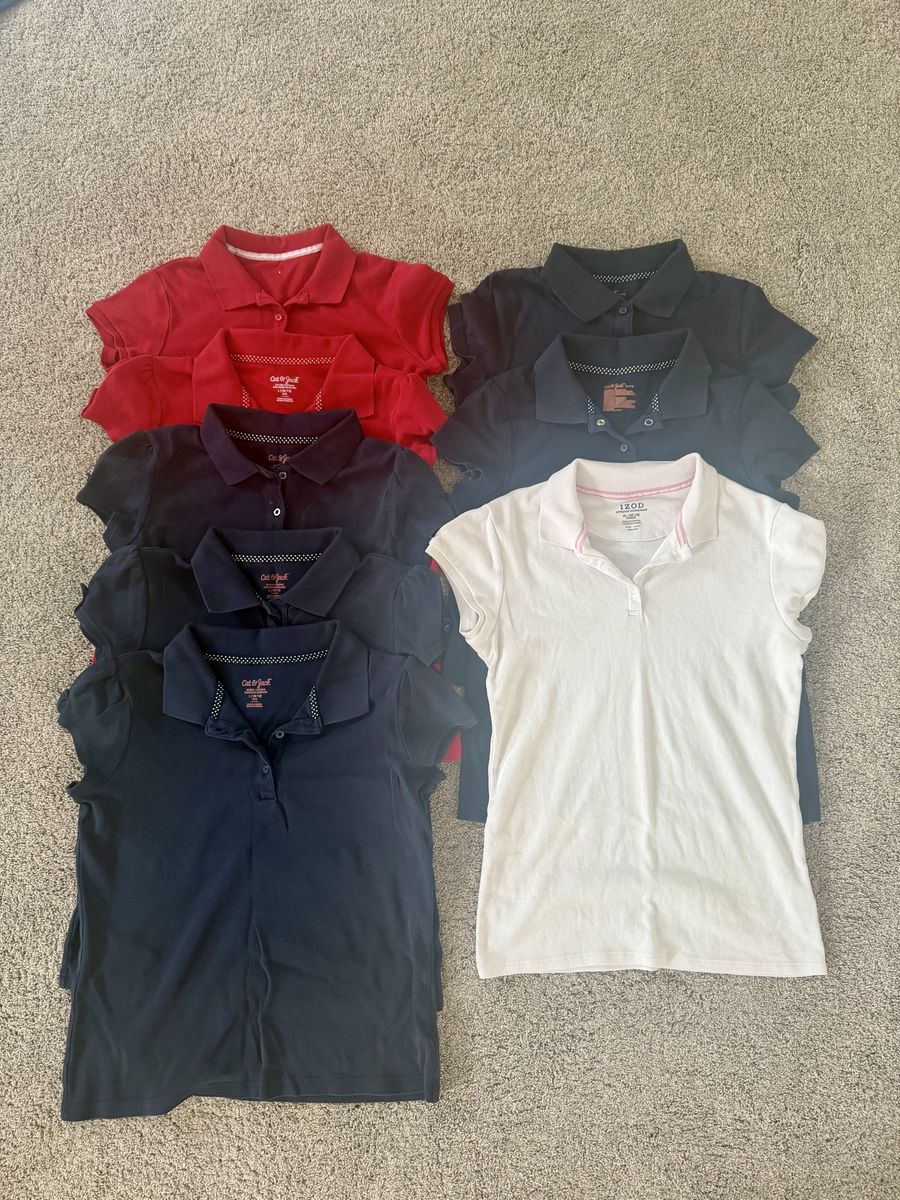 Girls Polo Bundle Size L 10/12 and XL 14/16 School Uniforms