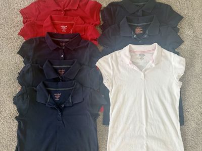 Girls Polo Bundle Size L 10/12 and XL 14/16 School Uniforms