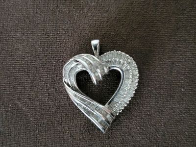 925 JWBR Brand Diamond heart pendant