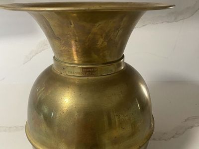 Antique Brass Pullman Silver Palace Car Co. Spittoon - Railroad Collectible