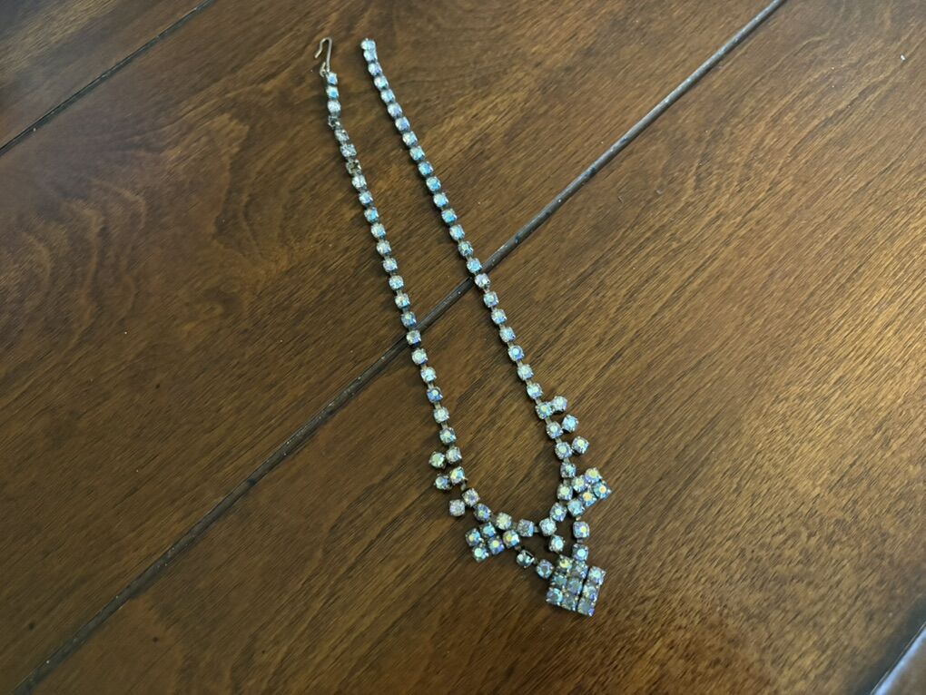 Vintage Iridescent Rhinestone Necklace