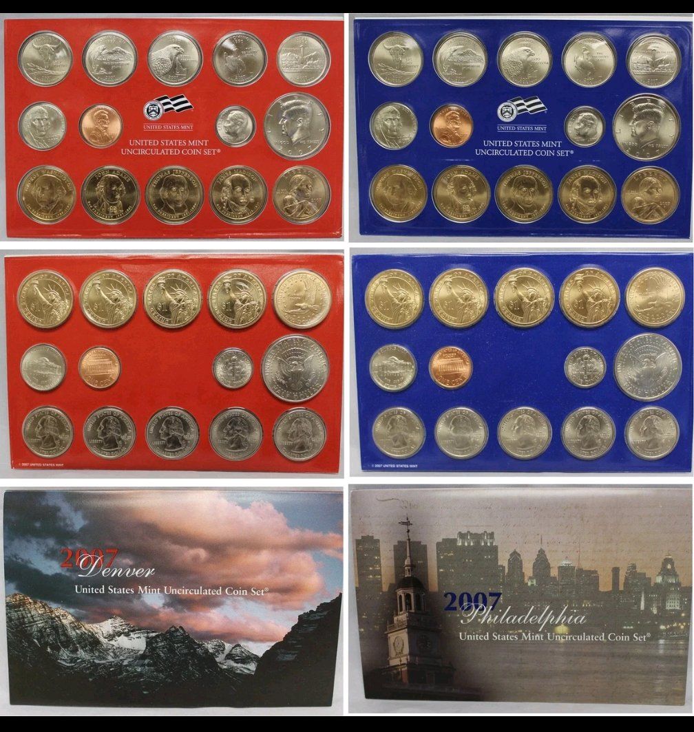 2002 2004 2007 2011 US Mint Uncirculated Coin Sets