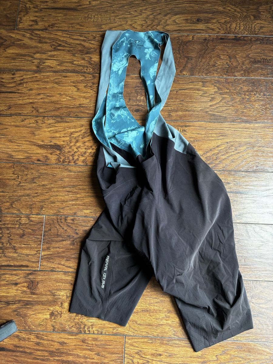 Pearl Izumi Mens’s Large Cycling Bib Shorts - Black/Teal Floral