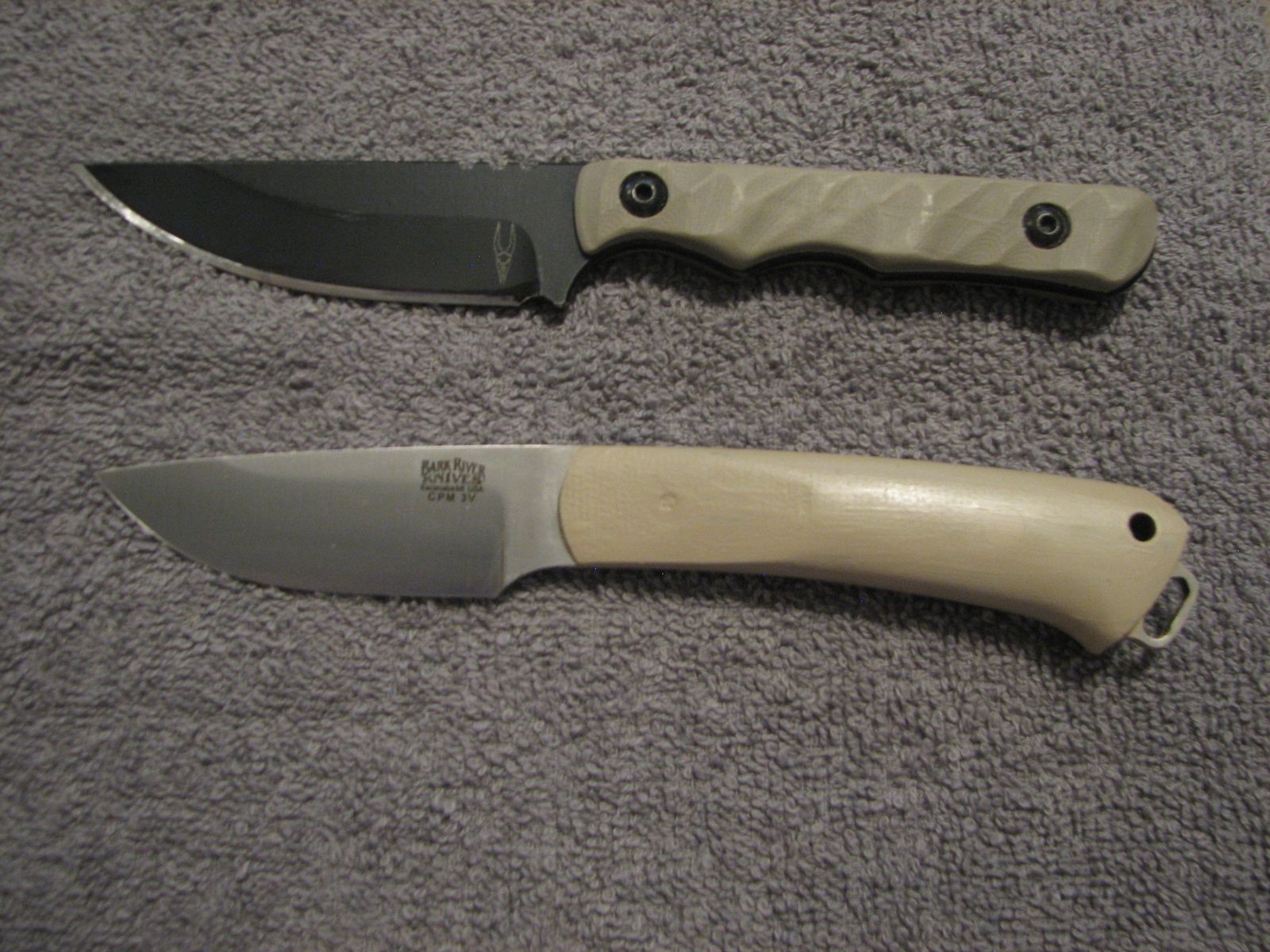 Two fixed blade knives- Dagr & Nott Minimad and Bark River Mini Fox River