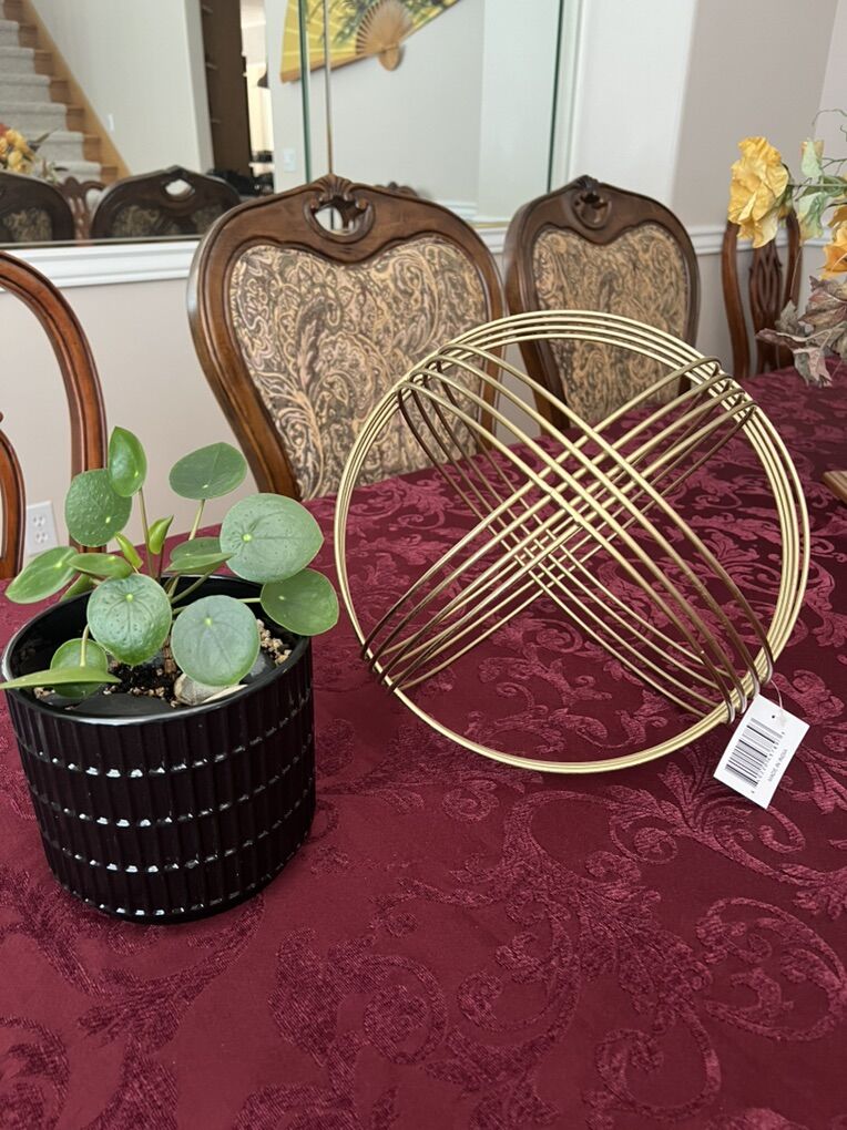 K&K Interiors Gold Metal 12 Ring Sphere