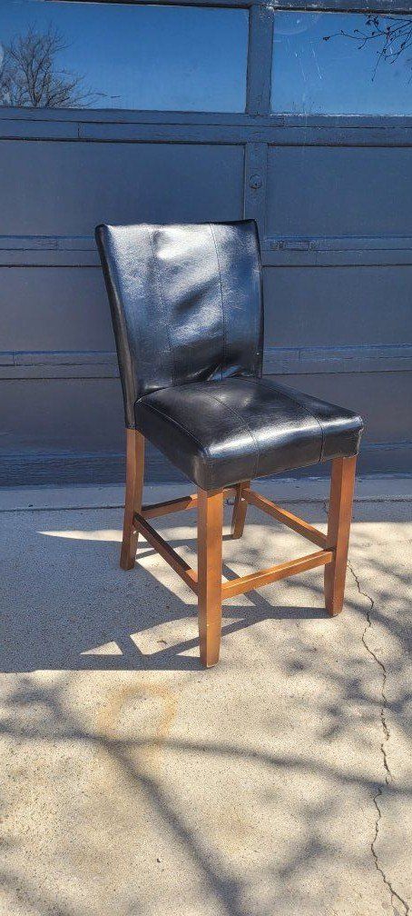 Chair Black Leather Bar height  x3 $10 each