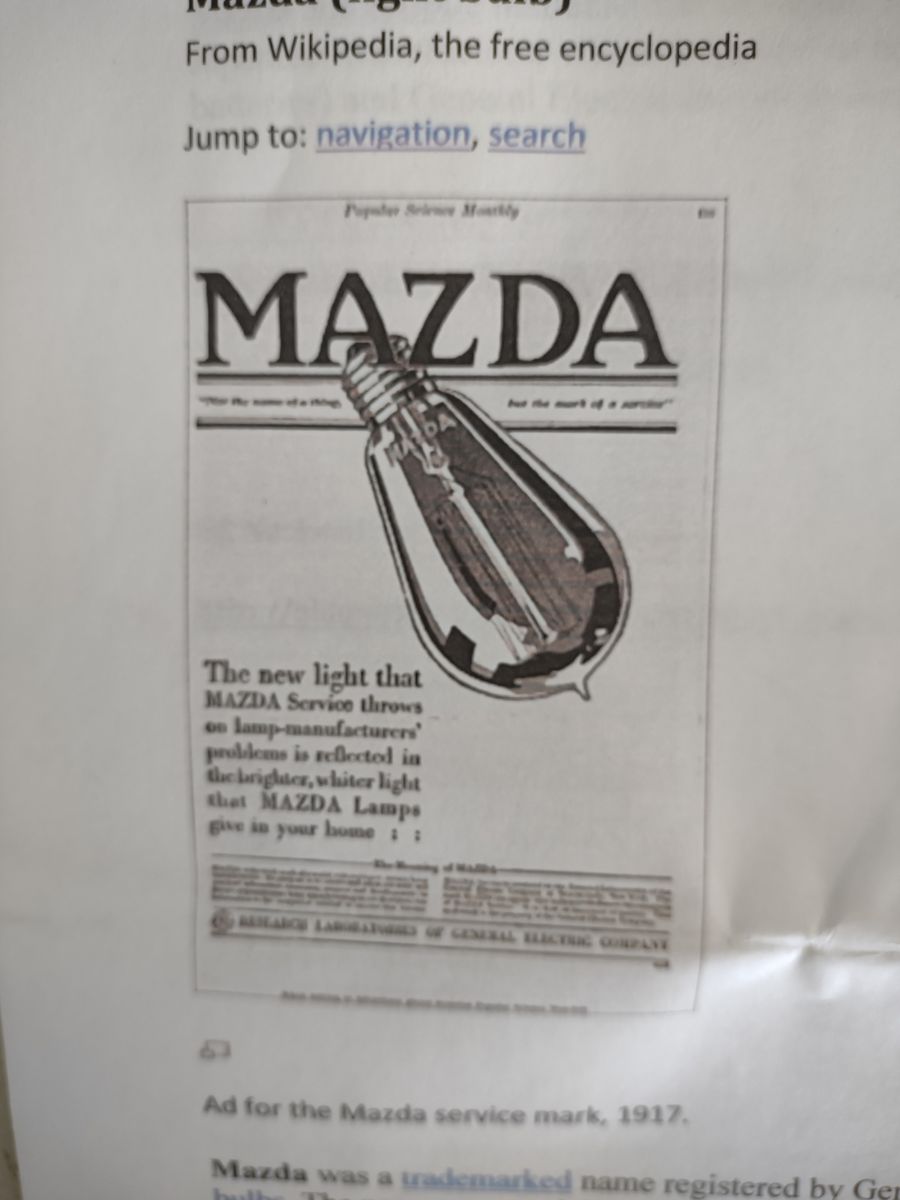 Vintage GE Mazda Light Bulbs