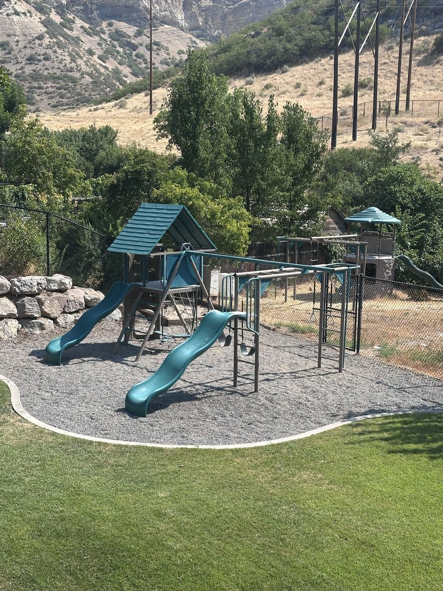 Outdoor Metal & Plastic Playset with Slides, Swings & Monkey Bars