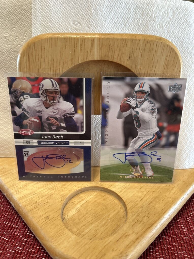 John Beck Autograph BYU COUGARS & MAIMI DOLPHINS