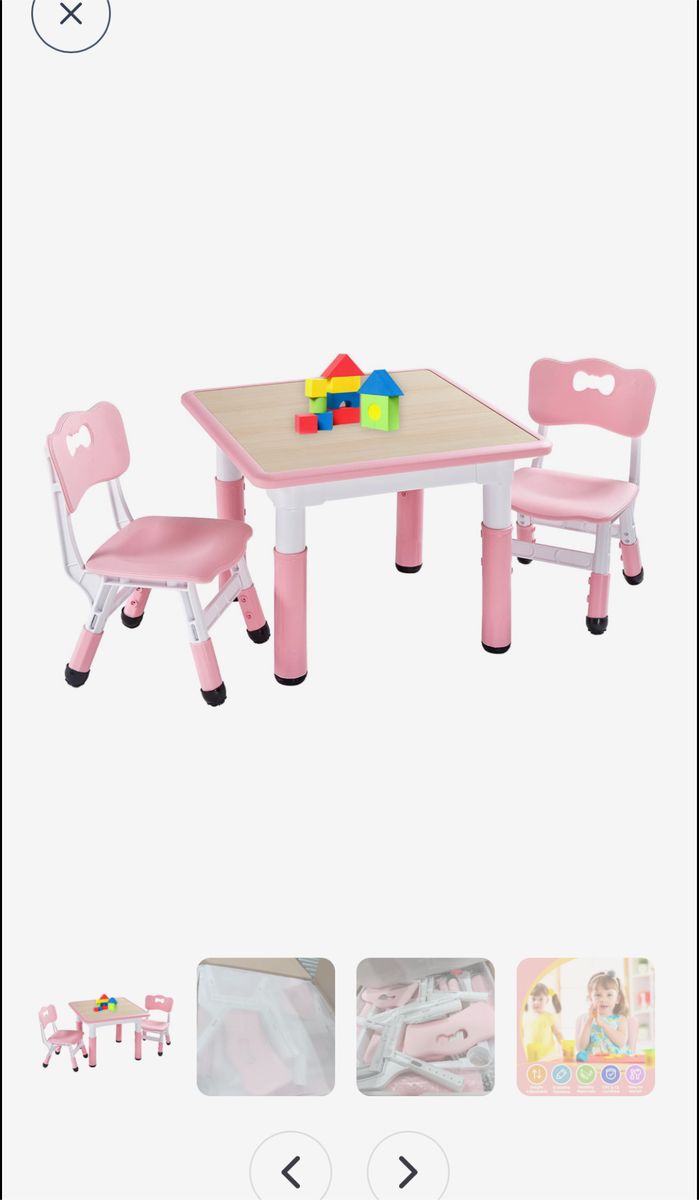 Kids adjustable table and chairs