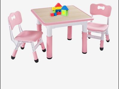 Kids adjustable table and chairs