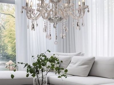 Brand New 12-Light Crystal Chandelier | Chrome | 31.6” | Never Installed