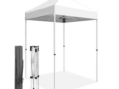 5 ft. x 5 ft. White Portable Instant Pop Up Canopy with Carry Bag,
