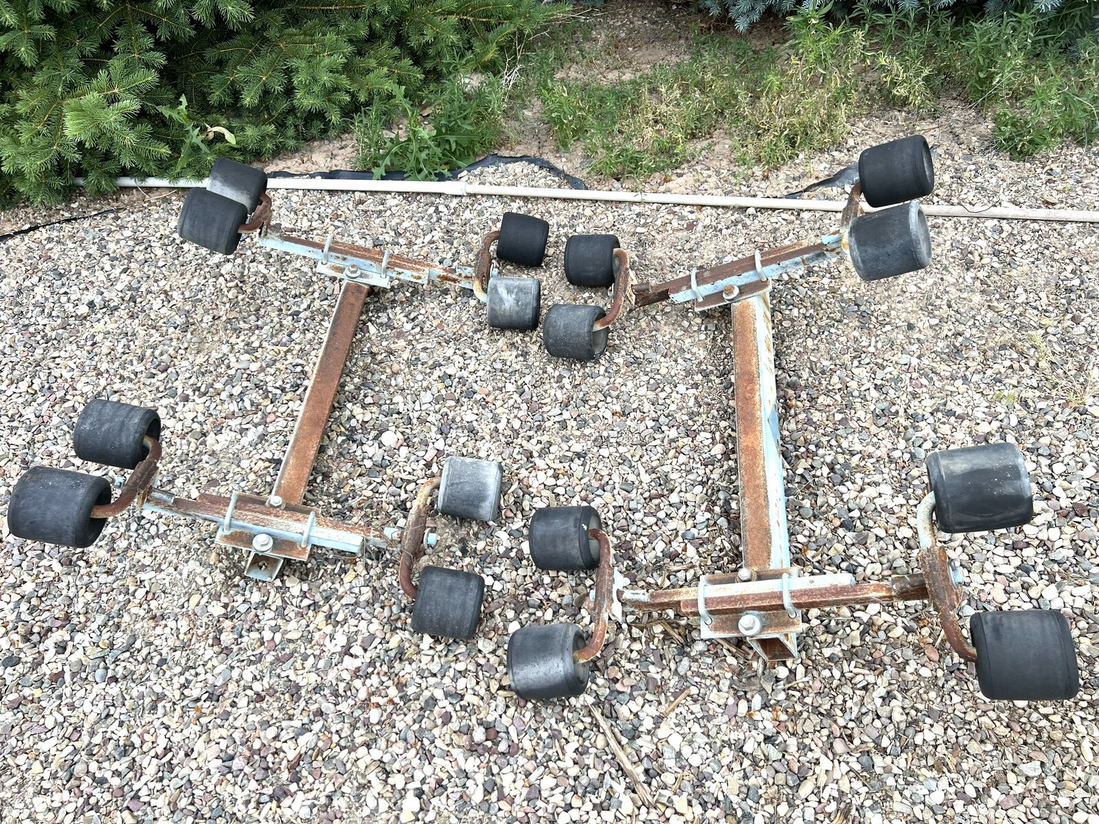 Heavy duty boat trailer rollers.