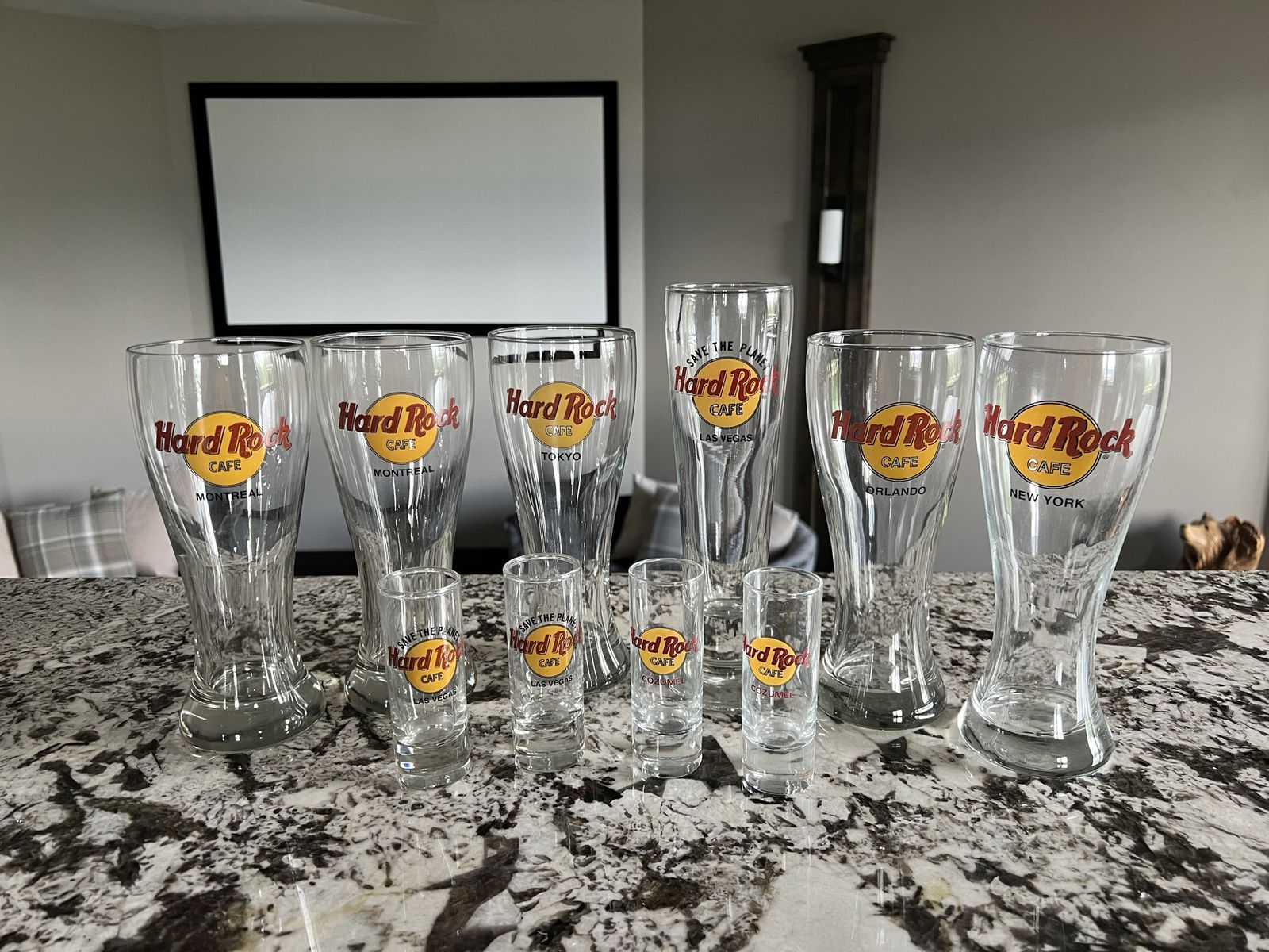 Collectible Hard Rock Glasses and Shot Glasses