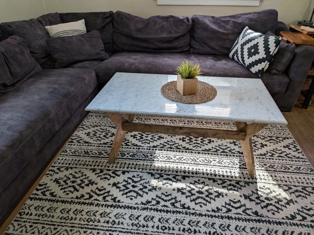 High end marble and mango wood coffee table